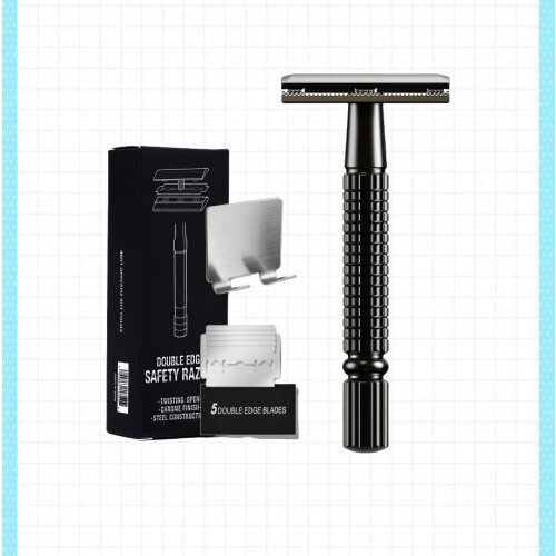 New Manual Razor - Double Edge for a Smooth Shave Black 2