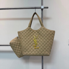 (Khaki) One-piece open tote bag