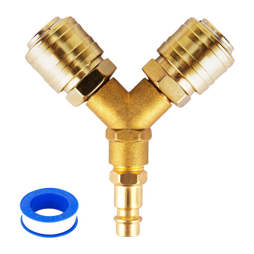 Multipurpose 1/4Inch Compressed Air Distributors 2 Way Air-1pc 1