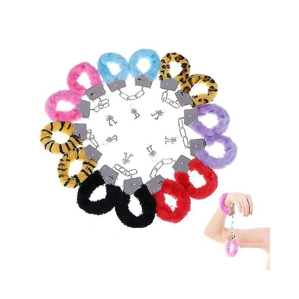 Red Fluffy Handcuff Bracelet Soft Plush Leg Cuff Wrist Binding Cuff Bracelets For Women Men Lover Couple Cosplay