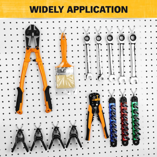 Pack Of 25 Nonrust Steel Pegboard Hooks Secure Design For Tools 2
