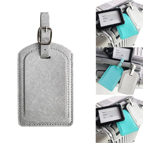 Etichetă de bagaj din piele PU cu card de nume – 1 pachet 1