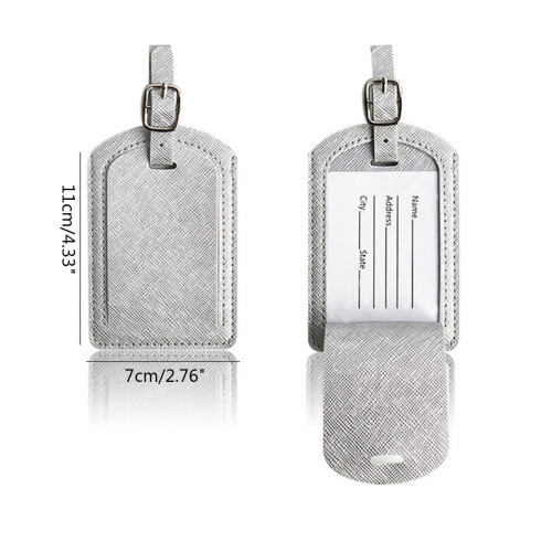 Etichetă de bagaj din piele PU cu card de nume – 1 pachet 2