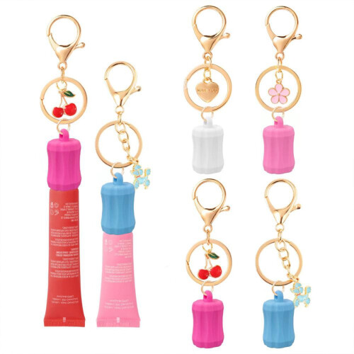 Silikon-Lippenbalsam-Schlüsselanhänger – 4er-Pack 1