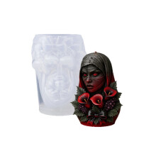 Dunkle Gothic-Bandage-Gesichtsskulptur-Silikonform für-1