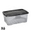 Strata 6 x 42L Clear Storage Box with Black Lid, Stackable and Nestable Design Storage Solution 1