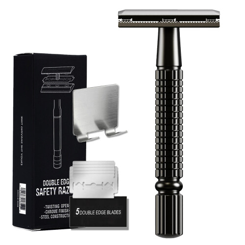 New Manual Razor - Double Edge for a Smooth Shave Black