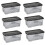 Strata 6 x 42L Clear Storage Box with Black Lid, Stackable and Nestable Design Storage Solution 9