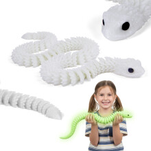 3D Printed Snake 67 cm 26.4 in Glow in the Dark Articulated Flexible Toy Large Collectible Animal Figure