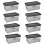 Strata 8 x 42L Clear Storage Box with Black Lid, Stackable and Nestable Design Storage Solution 9