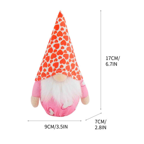 Light-Up Valentine Gnome Decor Plush Ornament 1pc 2