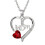 Sterling Silver Mom Necklace with Birthstone S-Red 1
