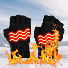 Gants chauffants USB demi-doigts pour femmes, double face