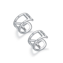 Sterling Silver Geometric Ear Cuffs Set Non-Piercing