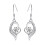 925 Sterling Silver Plumeria Drop Earrings Blue One Size 5