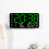 Green LED Digital Wall Clock with Alarm, Calendar & 5