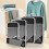 Ensemble de 5 cubes de rangement compressibles en nylon noir 3