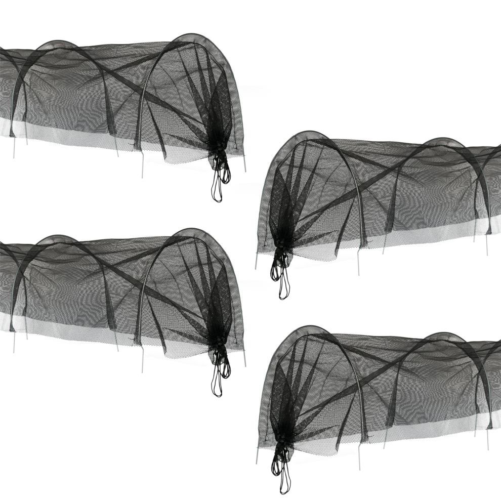 Kct 4 Pack 3M Garden Grow Tunnel Allotment Cloche Net Mesh Plant Cover Veg Protection Black