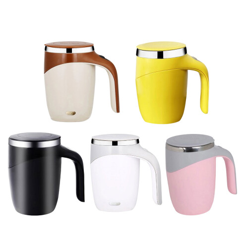 Automatic Stirring Coffee Cup with Stainless Steel-Coffee color 1