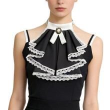 Fashionable False Collar Lace Embellishment For Women-Black