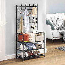 (3-Tier, 60cm W) Black Shoe Rack Clothes Hanger