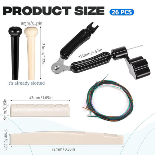 Professional Guitar Bridge Pin Remover Tool Set Suitable for 2
