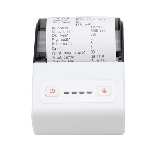 58mm Thermobondrucker USB + Bluetooth - Tragbare POS-Drucklösung White+Grey