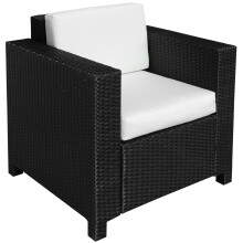 Single-seater rattan armchair, soft cushions