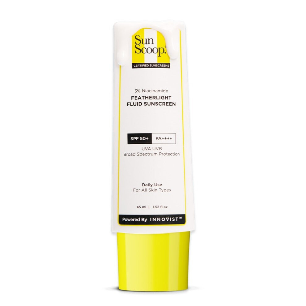 SunScoop 3% Niacinamide Fluid Sunscreen SPF50+ PA++++ |Niacinamide Helps Reduce Pigmentation And Oil - 45ml