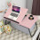 Living And Home Adjustable Laptop Bed Desk with Cup Holder, Pink 2