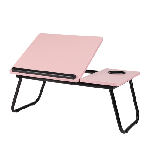 Living And Home Adjustable Laptop Bed Desk with Cup Holder, Pink 2