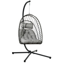 Outdoor PE Rattan Swing Chair with Foldable