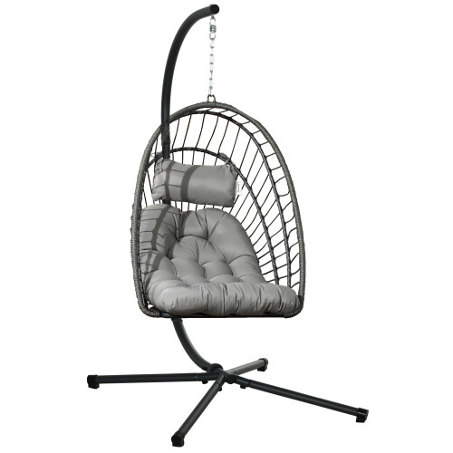 Outdoor PE Rattan Swing Chair with Foldable