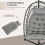 Outdoor PE Rattan Swing Chair with Foldable 3