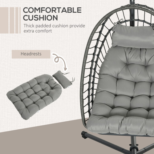 Outdoor PE Rattan Swing Chair with Foldable 2
