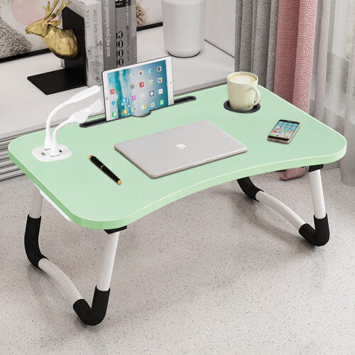 Living And Home (Green) Foldable Laptop Bed Table with USB Ports