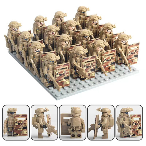 Desert Special Forces 16-figure miniature building block toy