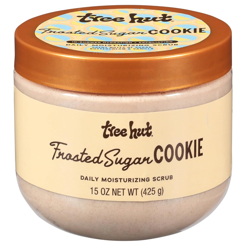 Tree Hut Frosted Sugar Cookie Daily Moisturizing Scrub, Glowing Skin, 15 Oz