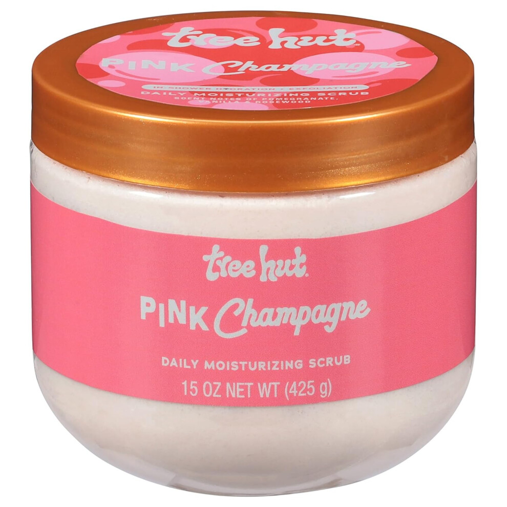 Tree Hut Pink Champagne Daily Moisturizing Scrub, Radiant Skin, 15 Oz