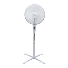 Alivio 45W Pedestal Fan, Quiet 3 Blade, Floor Fan with 3 Speeds &amp; Adjustable Height (White)
