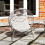 Egg Chair with Cushion & Side Pocket - Light Grey 8