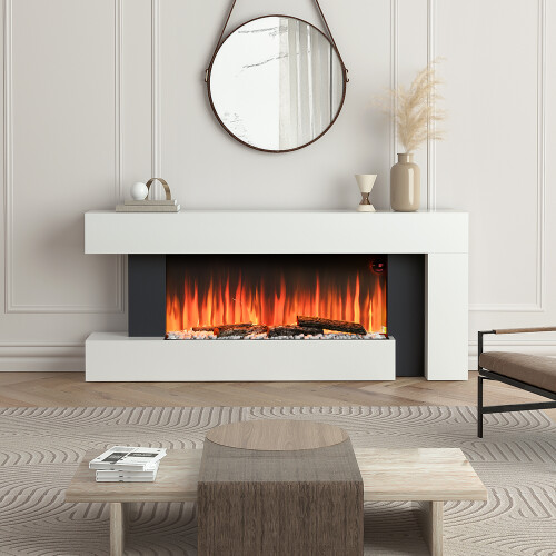 52 Inch Wall-Mounted Electric Fireplace with Remote Control 1