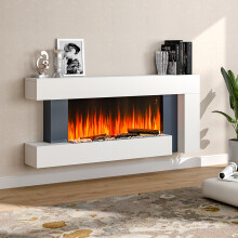 52 Inch Wall-Mounted Electric Fireplace with Remote Control