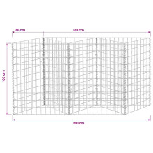vidaXL Gabion Basket/Planter/Raised Vegetable Bed Steel 120x30x100cm Fence