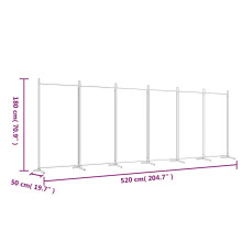 (White, 520 x 180 cm (W x H)) vidaXL Room Divider Wall Partition Screen Panel Room Separator Privacy Screen