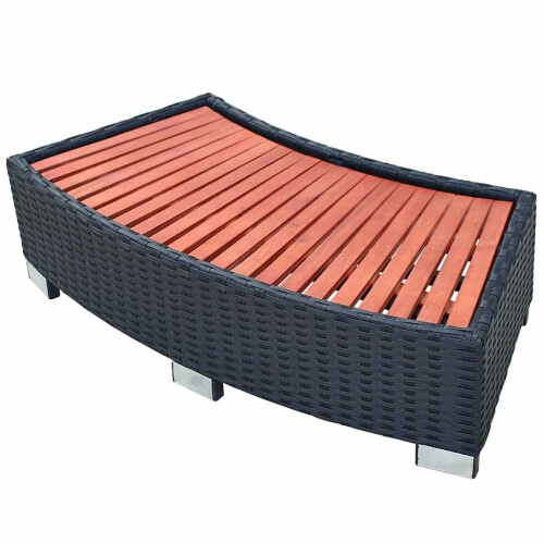 VidaXL vidaXL Spa Step Poly Rattan 92x45x25cm Black Hot Tub Bathing Pool Footsteps 1