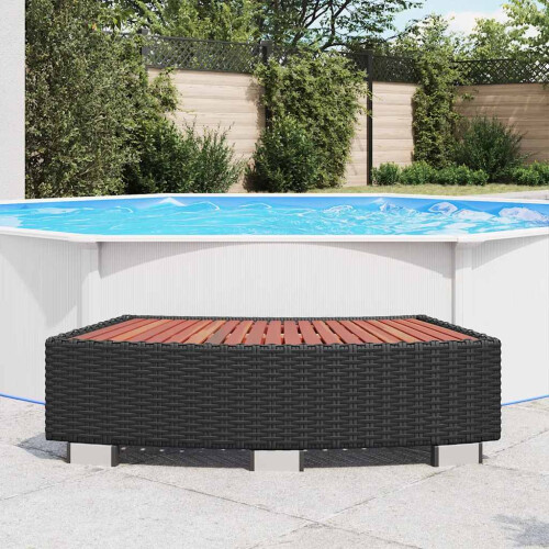 VidaXL vidaXL Spa Step Poly Rattan 92x45x25cm Black Hot Tub Bathing Pool Footsteps 2
