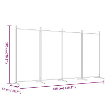 (Anthracite, 346 x 180 cm (W x H)) vidaXL Room Divider Wall Partition Screen Panel Room Separator Privacy Screen