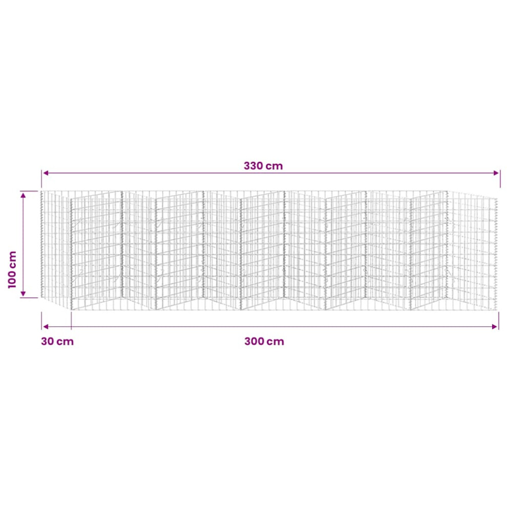 vidaXL Gabion Basket/Planter/Raised Vegetable Bed Steel Wall Fencing Barrier
