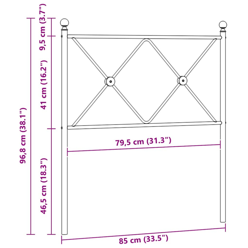 Vidaxl (80 Cm) Metal Headboard Bedroom Home Bed Header Bed Headboard 107 Cm Black